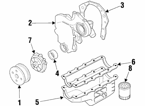 1995 Chevy Beretta Engine Parts & Mounts, Timing, Lubrication System Diagram 2 - Thumbnail