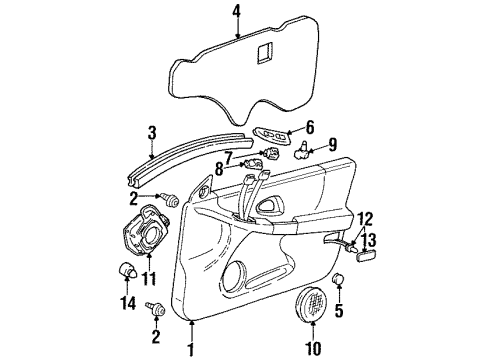 2003 Pontiac Grand Prix Interior Trim - Front Door Diagram