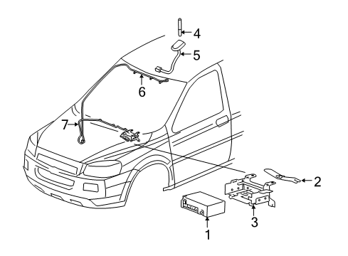 2007 Saturn Relay Cable Assembly, Radio & Mobile Telephone & Vehicle Locating Antenna Diagram for 15948460