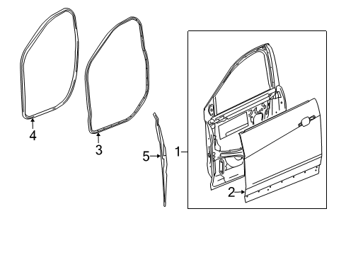 2020 Cadillac XT5 Front Door Diagram