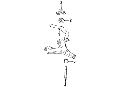 1996 Pontiac Bonneville Stabilizer Bar & Components - Front Diagram