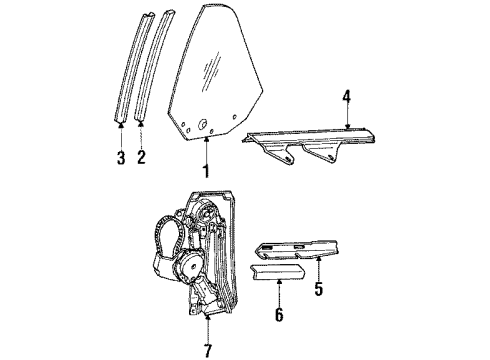 1984 Chevy Cavalier Quarter Panel - Glass & Hardware Diagram 2 - Thumbnail