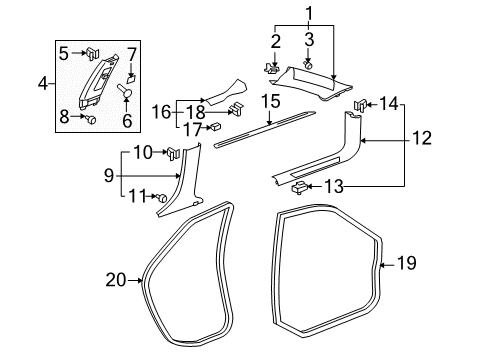 2012 Cadillac CTS Plate Assembly, Front Side Door Sill Trim *Light Cashmere Diagram for 22816691