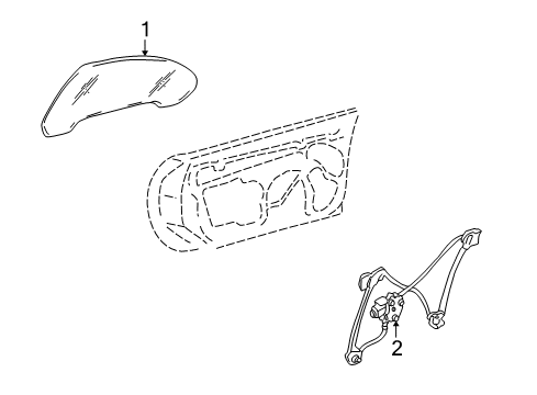 2004 Cadillac XLR Glass - Door Diagram