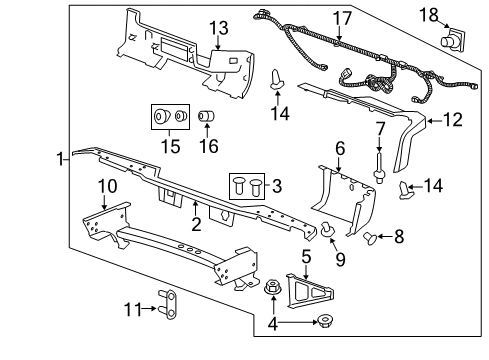 2010 Chevy Silverado 1500 Rear Bumper Diagram 1 - Thumbnail