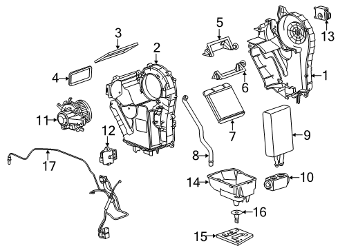 2019 Cadillac Escalade HVAC Case Diagram