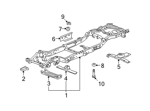 2008 GMC Yukon XL 2500 Shield Assembly, Frame Center Heat Diagram for 15268133