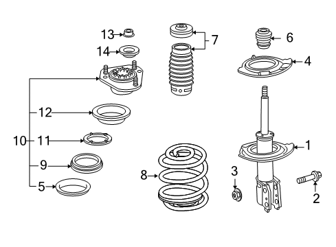 2006 Pontiac Torrent Struts & Components - Front Diagram