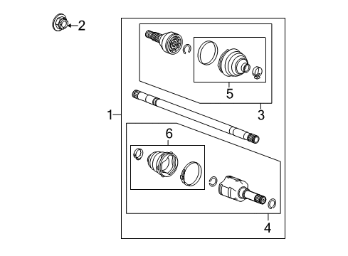 2016 Cadillac SRX Drive Axles - Rear Diagram