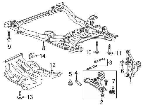 2014 Buick Encore Front Suspension, Control Arm, Stabilizer Bar Diagram 1 - Thumbnail