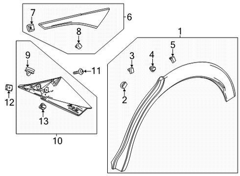 2020 Buick Encore GX APPLIQUE ASM-BODY SI UPR RR Diagram for 42814477