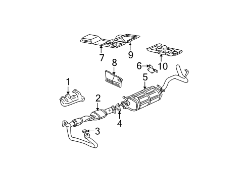 2000 Chevy Astro Catalytic Converter Assembly (W/ Exhaust Manifold Pipe) Diagram for 15157825