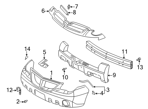 2002 Pontiac Aztek Bumper & Components, Exterior Trim, Body Diagram