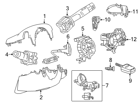 2018 Chevy Spark Cover, Ignition Lock Cyl Opening *Black Diagram for 94533649