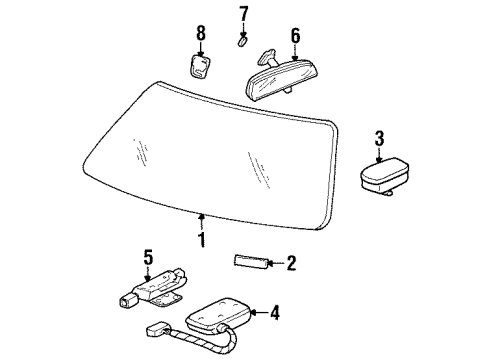 1994 Cadillac DeVille Sealing Strip, Windshield Diagram for 25642579