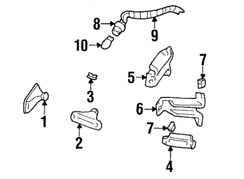 1991 Chevy C3500 Lamp Assembly, Rear Fender Clearance *Amber Diagram for 5974617