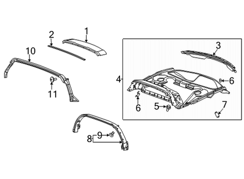 2023 Chevy Corvette BOLT,RF LIFT OFF PNL/WDO RR W/STR RET Diagram for 11603865