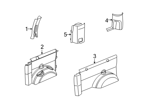 2008 GMC Savana 1500 Interior Trim - Body Side Panel Diagram 3 - Thumbnail