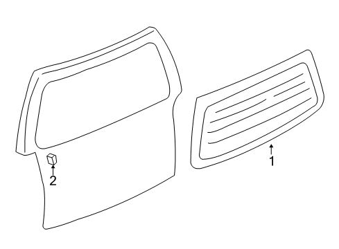 2005 Pontiac Montana Lift Gate - Glass & Hardware Diagram 2 - Thumbnail