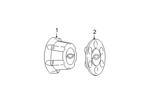 2003 Chevy Suburban 1500 Wheel Covers & Trim Diagram