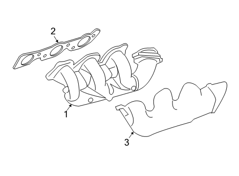 2010 Buick Lucerne Engine Exhaust Manifold Rear Diagram for 12615497