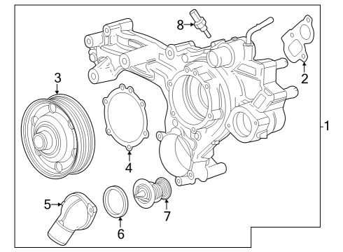 2023 Cadillac Escalade ESV Water Pump Diagram 1 - Thumbnail