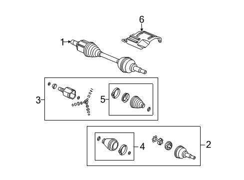 2008 Pontiac G5 Drive Axles - Front Diagram