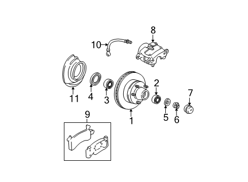 1996 GMC Safari Brake Components, Brakes Diagram 1 - Thumbnail