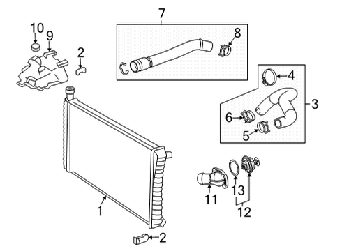 2023 GMC Savana 2500 Radiator & Components Diagram 2 - Thumbnail