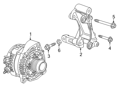 2021 Chevy Camaro Bracket Assembly, Gen & Drv Belt Tensr Diagram for 12700972