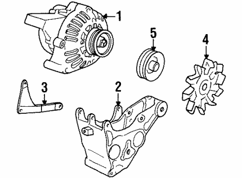 1992 Chevy Blazer Bracket, Generator & P/S Pump Diagram for 10069980