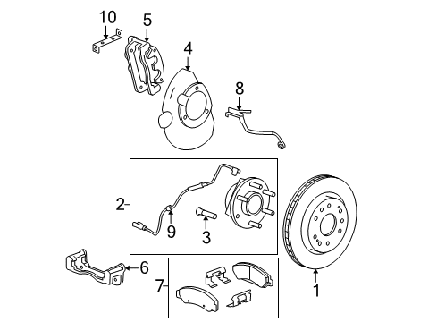 2011 Cadillac Escalade EXT Brake Components, Brakes Diagram 1 - Thumbnail