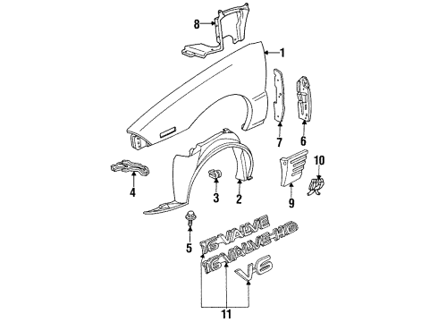 1992 Pontiac Grand Am Plate Assembly, Name "16 Valve High Output" *White Bright Diagram for 22571481