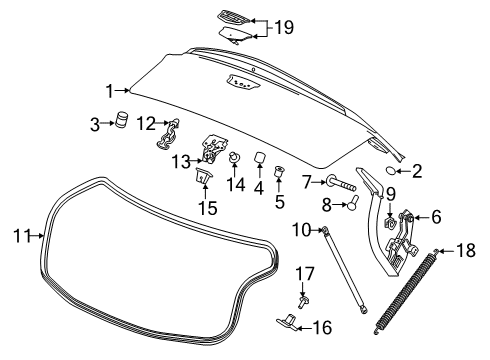 2019 Cadillac XTS Trunk Lid Diagram