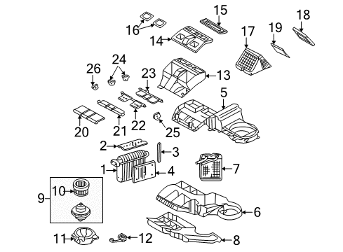 2005 Buick Rainier Resistor Assembly, Heater & A/C Control Diagram for 22807121