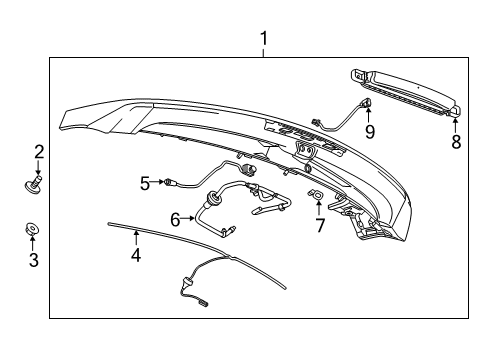 2019 Cadillac XT4 Spoiler Assembly, R/End *Serv Primer Diagram for 84804927