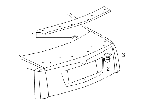 2011 Cadillac STS Spoiler Kit,Rear End *Paint To Mat Diagram for 89024441