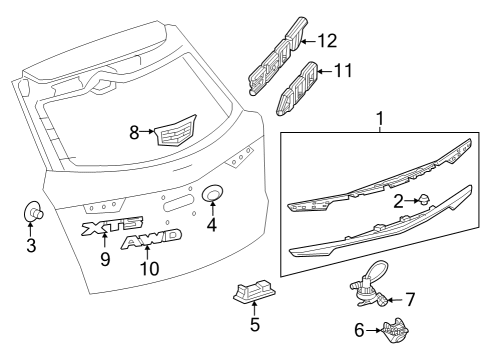 2021 Cadillac XT5 Parking Aid Diagram 5 - Thumbnail