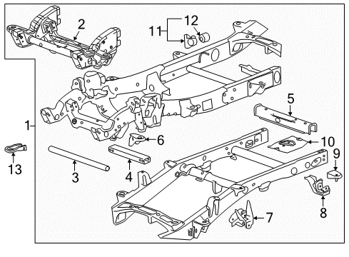 2014 Chevy Silverado 2500 HD Frame & Components Diagram 2 - Thumbnail