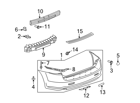 2008 Pontiac Torrent Rear Bumper Cover (Primed) Diagram for 19168400