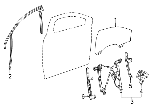 2024 Cadillac XT6 Retainer, Front S/D Wdo Chan Diagram for 84678229