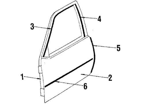 1986 Oldsmobile Firenza Front Door, Body Diagram 2 - Thumbnail