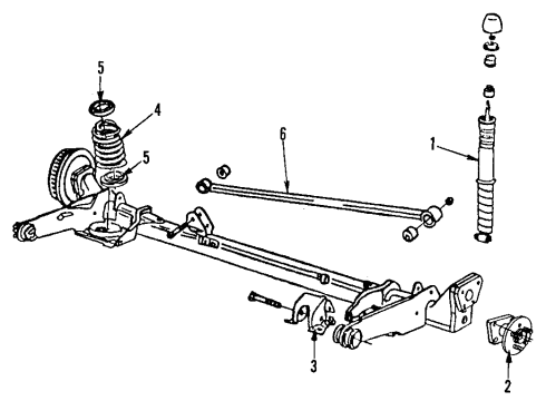 1984 Pontiac Phoenix Rear Suspension System, Rear Axle Diagram 2 - Thumbnail