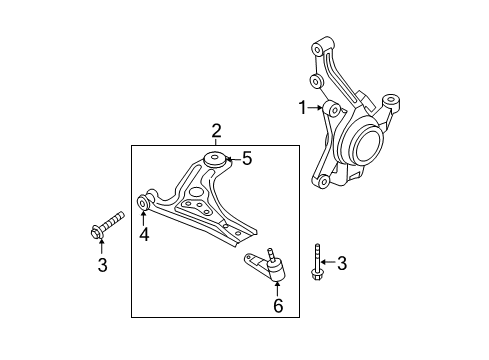 2011 Chevy Aveo5 Front Suspension, Control Arm, Stabilizer Bar Diagram 1 - Thumbnail