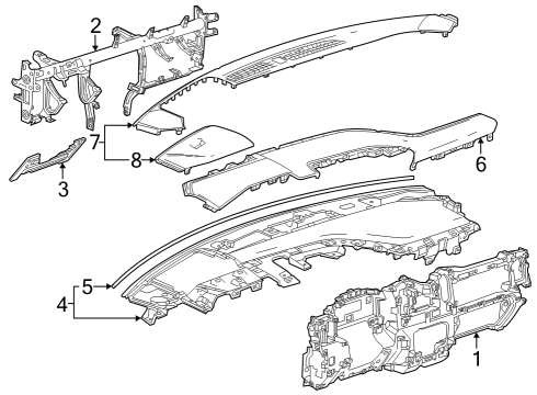 2023 GMC Sierra 1500 Cluster & Switches, Instrument Panel Diagram 6 - Thumbnail