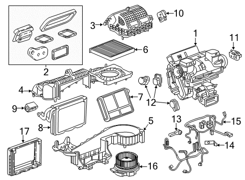 2018 Cadillac CT6 Blower Motor & Fan, Air Condition Diagram 1 - Thumbnail