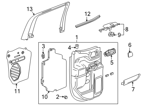 2019 GMC Sierra 1500 Deflector Assembly, Aux Rr S/D Wat Diagram for 23398892