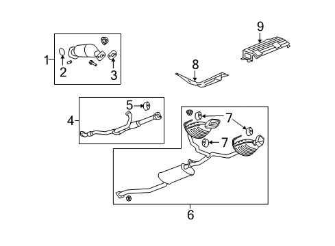 2007 Saturn Outlook Exhaust Muffler Assembly (W/ Exhaust Pipe & Tail Pipe) Diagram for 25925817