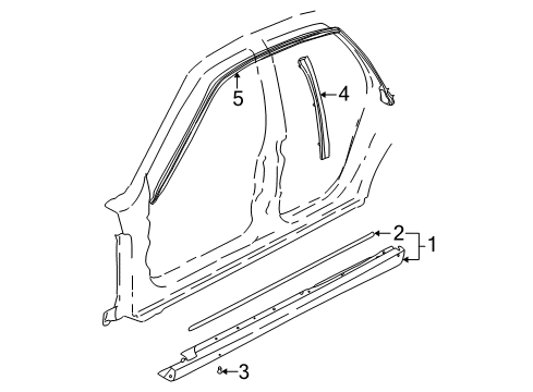 2004 Saturn L300 Weatherstrip Asm,Front & Rear Side Door Upper Diagram for 22718865