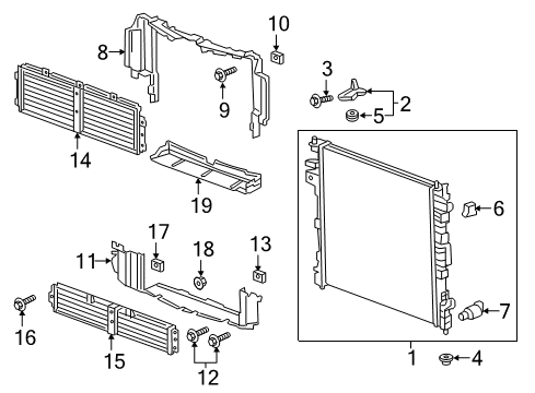 2021 Buick Enclave Radiator & Components Diagram 1 - Thumbnail